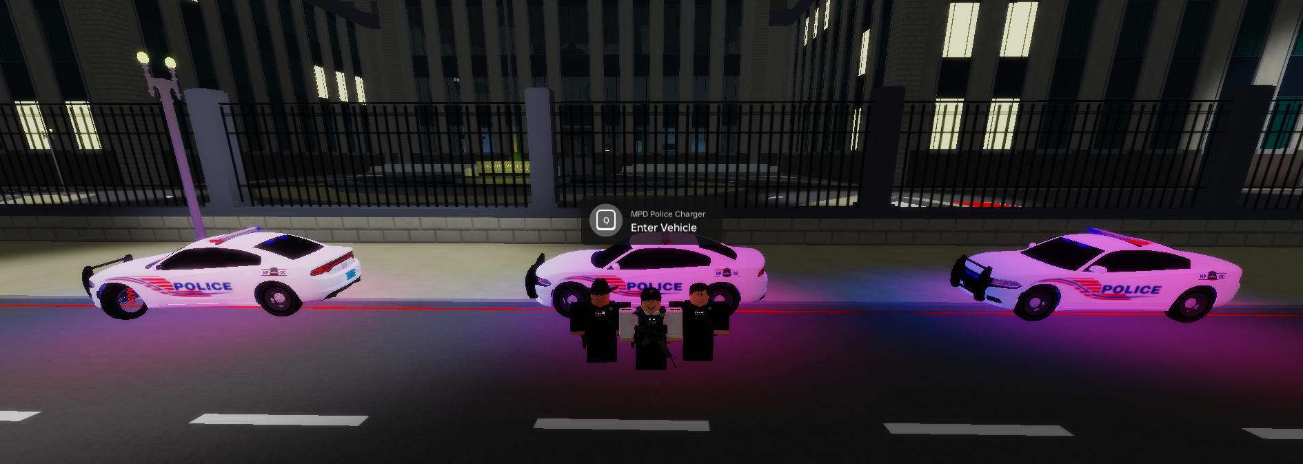 Officer and residents